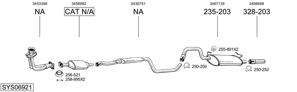 Sistema de gases de escape Volvo 440