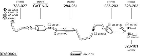 Sistema de gases de escape Volvo 440