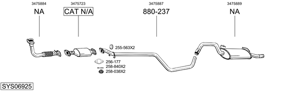 Sistema de gases de escape Volvo 440