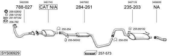 Sistema de gases de escape Volvo 460