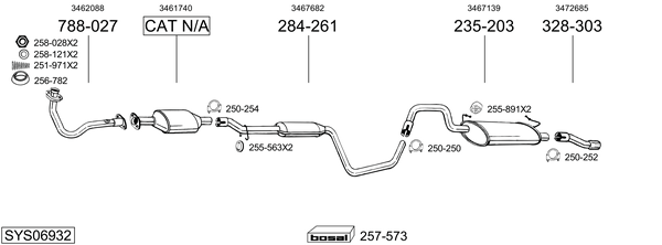 Sistema de gases de escape Volvo 460