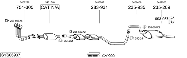 Sistema de gases de escape Volvo 460