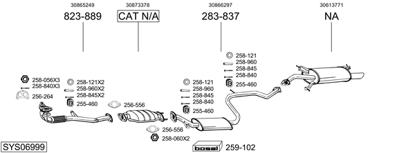 Sistema de gases de escape Volvo S40 I