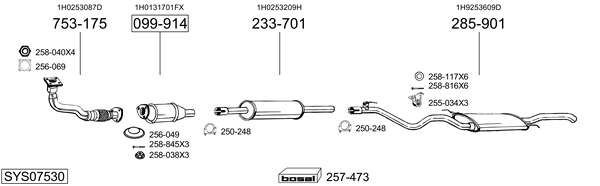 Sistema de gases de escape Vw GOLF III Variant