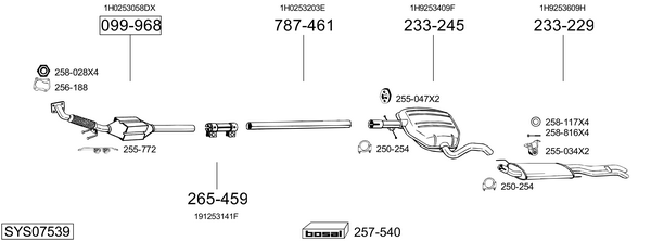Sistema de gases de escape Vw GOLF III Variant