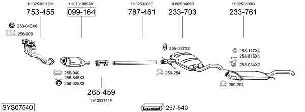 Sistema de gases de escape Vw GOLF III Variant