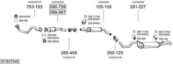 Sistema de gases de escape Vw GOLF IV Variant