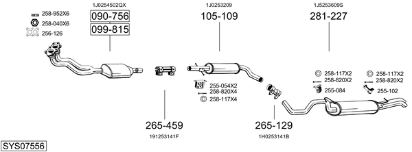 Sistema de gases de escape Vw GOLF IV Variant