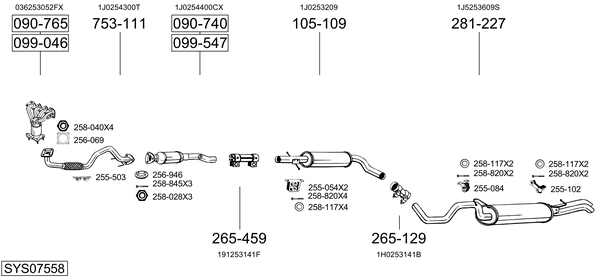 Sistema de gases de escape Vw GOLF IV Variant