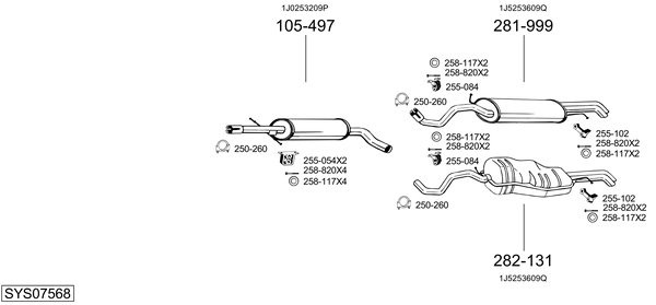 Sistema de gases de escape Vw GOLF IV Variant