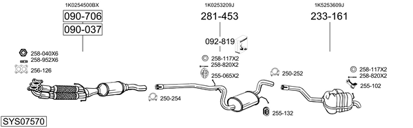 Sistema de gases de escape Vw GOLF V Variant