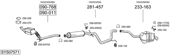 Sistema de gases de escape Vw GOLF V Variant