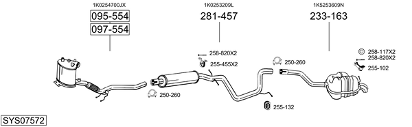 Sistema de gases de escape Vw GOLF V Variant