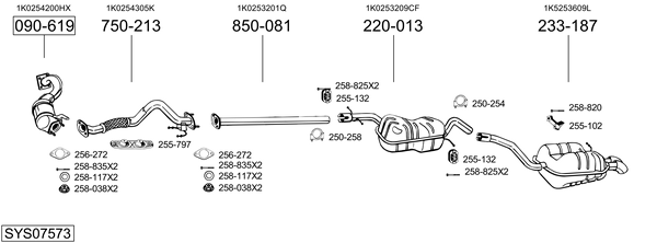 Sistema de gases de escape Vw GOLF V Variant