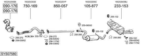Sistema de gases de escape Vw GOLF PLUS V