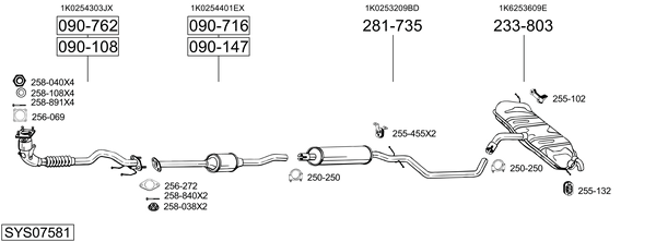 Sistema de gases de escape Vw GOLF PLUS V