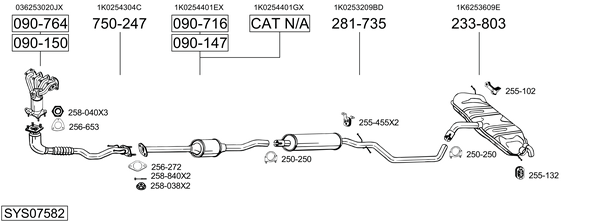 Sistema de gases de escape Vw GOLF PLUS V