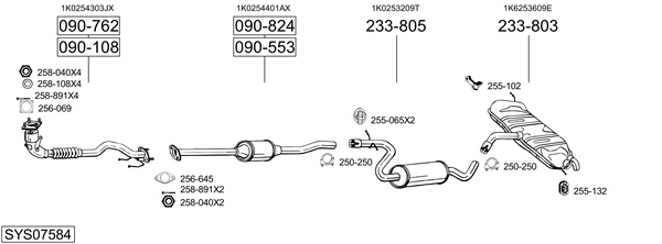 Sistema de gases de escape Vw GOLF PLUS V
