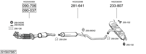 Sistema de gases de escape Vw GOLF PLUS V