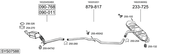 Sistema de gases de escape Vw GOLF PLUS V