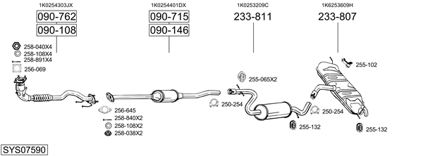 Sistema de gases de escape Vw GOLF PLUS V