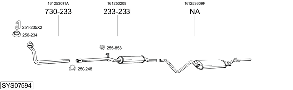 Sistema de gases de escape Vw JETTA I