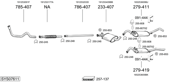 Sistema de gases de escape Vw JETTA II