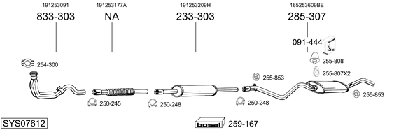 Sistema de gases de escape Vw JETTA II