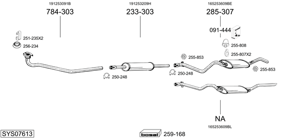Sistema de gases de escape Vw JETTA II