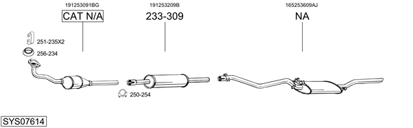 Sistema de gases de escape Vw JETTA II