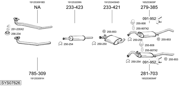 Sistema de gases de escape Vw JETTA II
