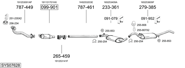 Sistema de gases de escape Vw JETTA II