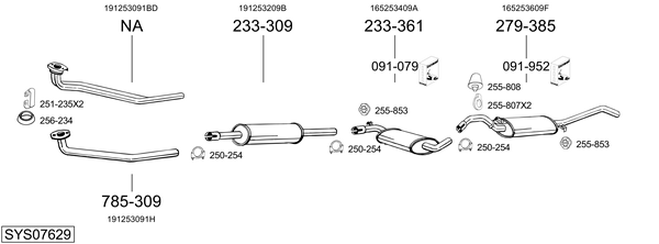 Sistema de gases de escape Vw JETTA II
