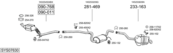 Sistema de gases de escape Vw JETTA III