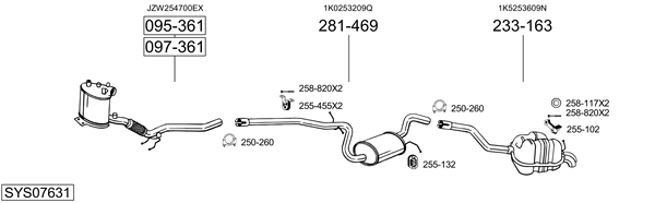 Sistema de gases de escape Vw JETTA III