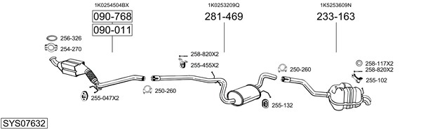 Sistema de gases de escape Vw JETTA III