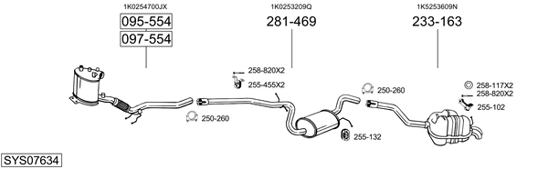 Sistema de gases de escape Vw JETTA III