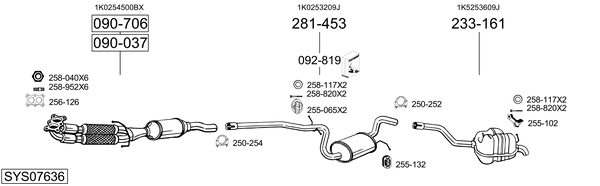Sistema de gases de escape Vw JETTA III