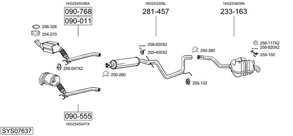 Sistema de gases de escape Vw JETTA III
