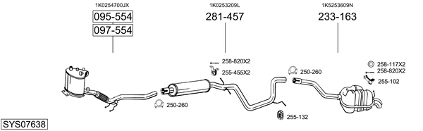 Sistema de gases de escape Vw JETTA III