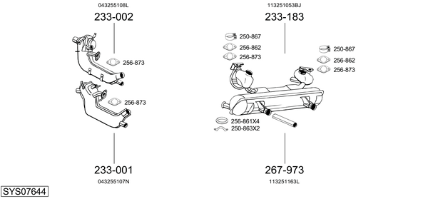 Sistema de gases de escape Vw KAEFER
