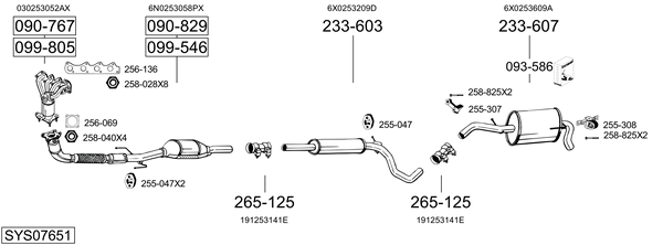 Sistema de gases de escape Vw LUPO I