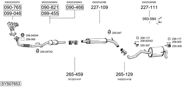 Sistema de gases de escape Vw LUPO I