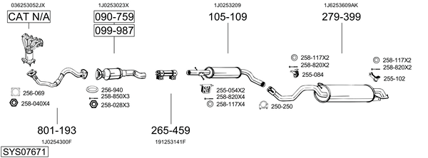 Sistema de gases de escape Vw NEW BEETLE