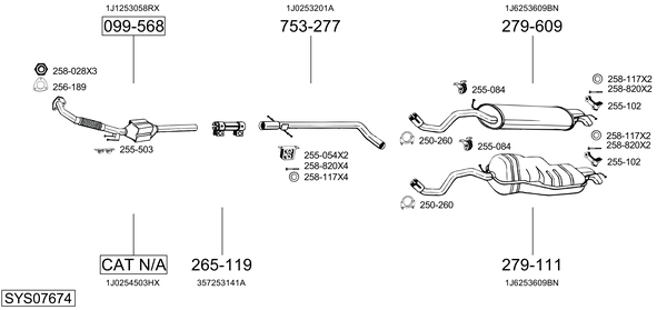 Sistema de gases de escape Vw NEW BEETLE