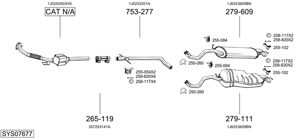 Sistema de gases de escape Vw NEW BEETLE