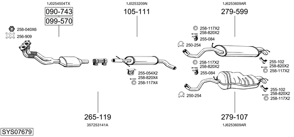 Sistema de gases de escape Vw NEW BEETLE