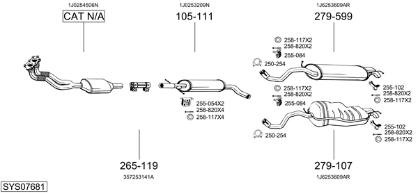 Sistema de gases de escape Vw NEW BEETLE