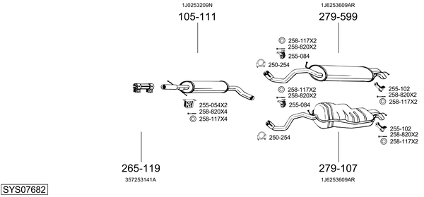 Sistema de gases de escape Vw NEW BEETLE