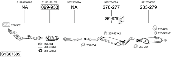 Sistema de gases de escape Vw PASSAT B2